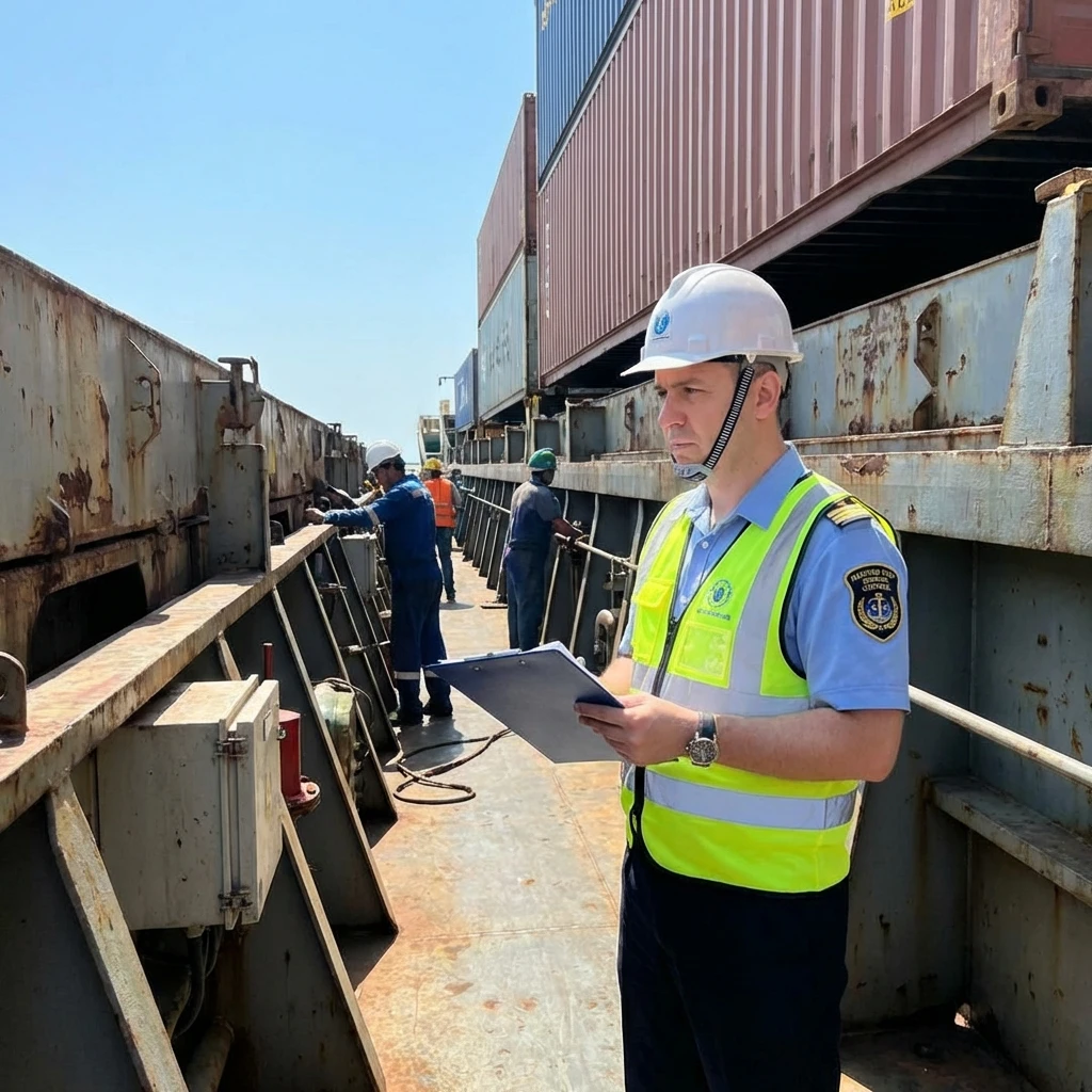 PSC Officer Inspecting Deck